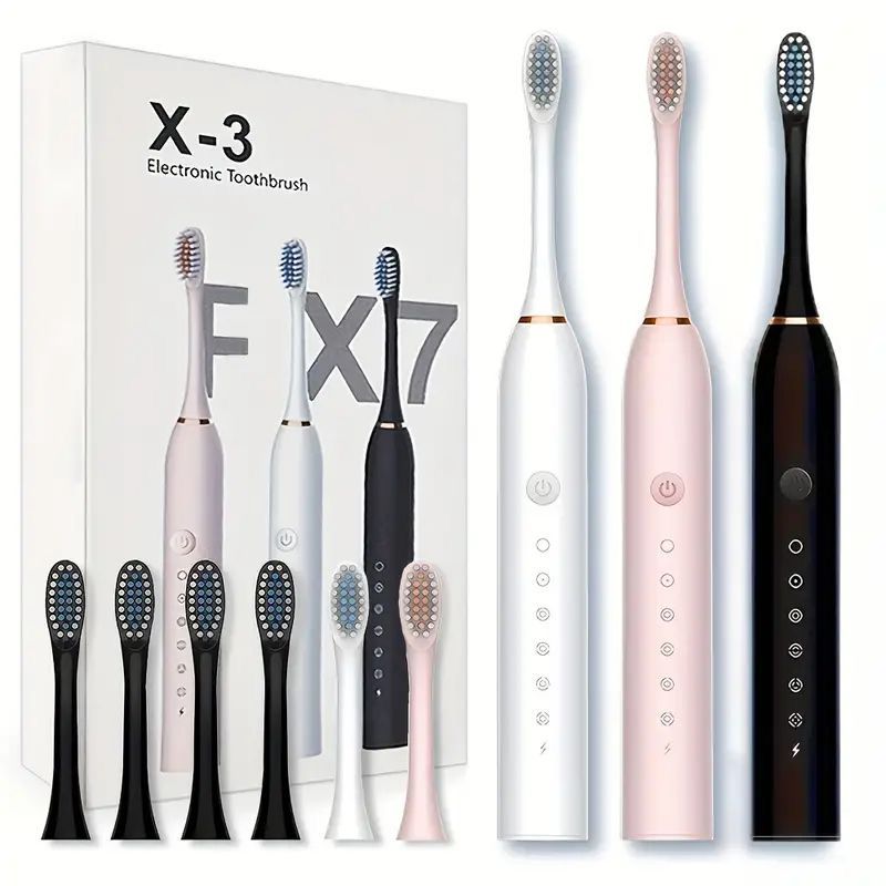 3-Pack Fresh Sonic Rechargeable Electric Toothbrush